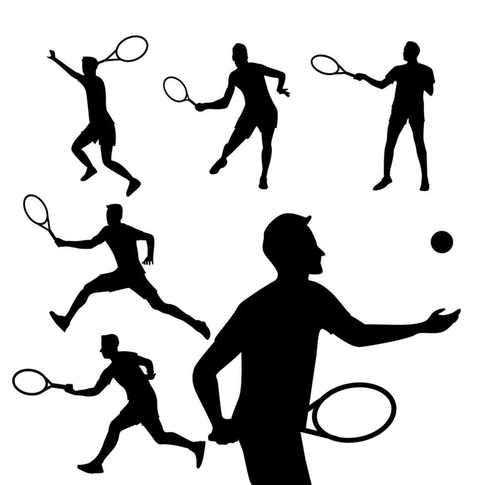 tennis vector verzameling in vlak stijl met verschillend stijlen en vormen, tennis vector vlak geïsoleerd Aan wit achtergrond