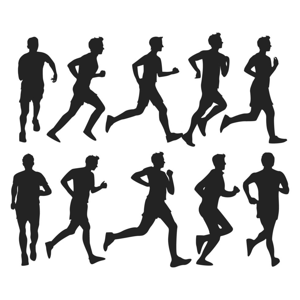 rennen sport vector verzameling in vlak stijl met verschillend stijlen en vormen, rennen sport vector vlak geïsoleerd Aan wit achtergrond