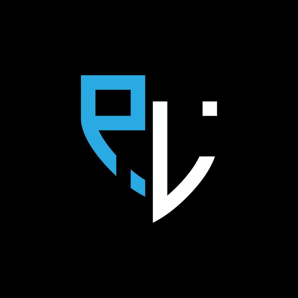 pl abstract monogram logo ontwerp Aan zwart achtergrond. pl creatief initialen brief logo concept. vector