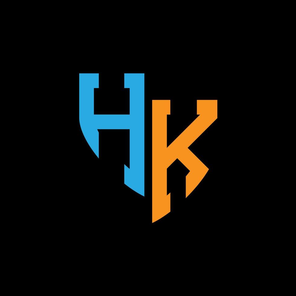 hk abstract monogram logo ontwerp Aan zwart achtergrond. hk creatief initialen brief logo concept. vector