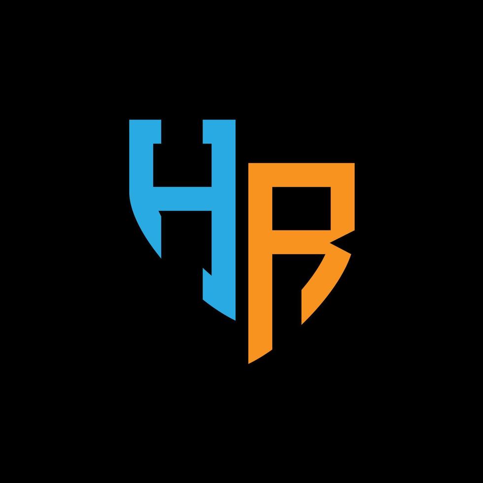 hr abstract monogram logo ontwerp Aan zwart achtergrond. hr creatief initialen brief logo concept. vector