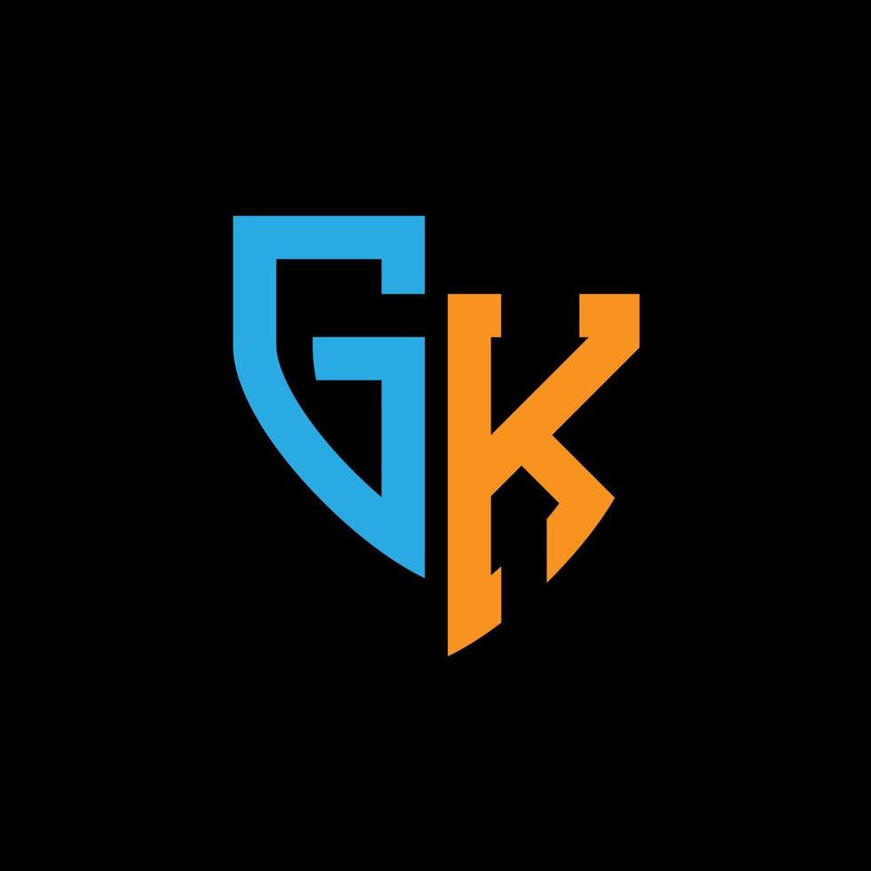 gk abstract monogram logo ontwerp Aan zwart achtergrond. gk creatief initialen brief logo concept. vector