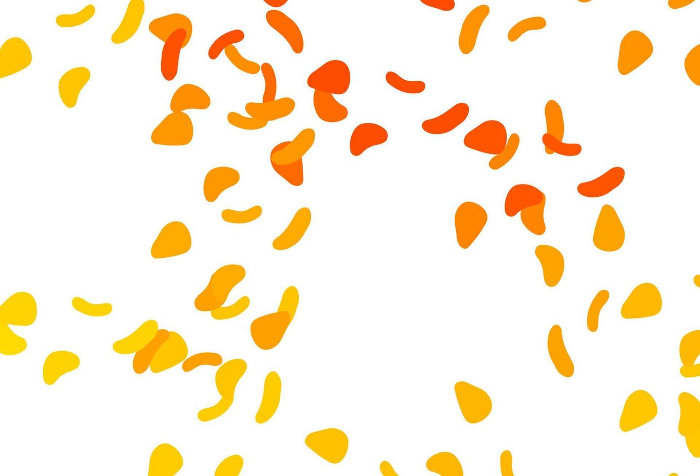 lichtgeel, oranje vectorpatroon met chaotische vormen. vector