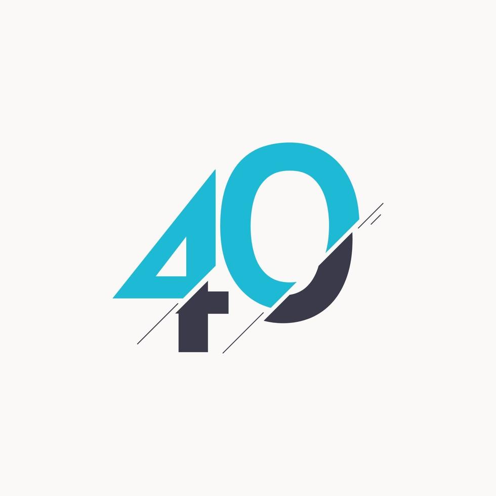 40 jaar verjaardag viering vector logo pictogram sjabloon ontwerp illustratie