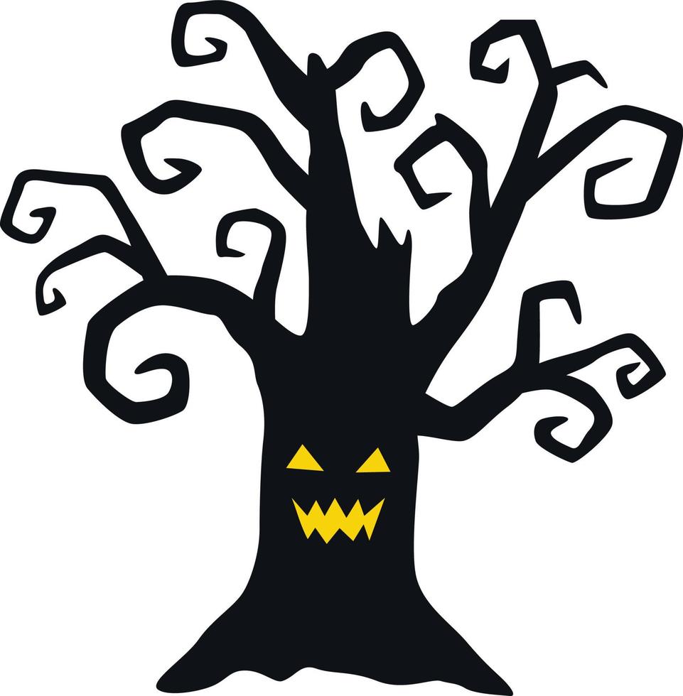 illustratie monster boom voor halloween vector