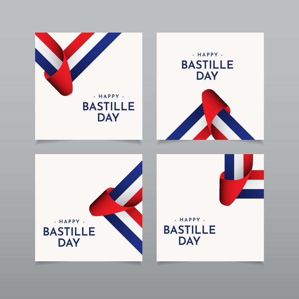 gelukkige bastille dag viering vector sjabloon ontwerp illustratie