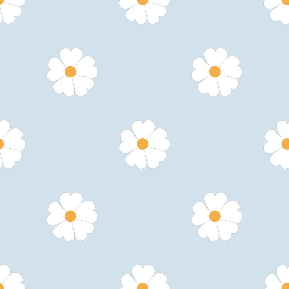 wit bloemen patroon Aan blauw achtergrond vector