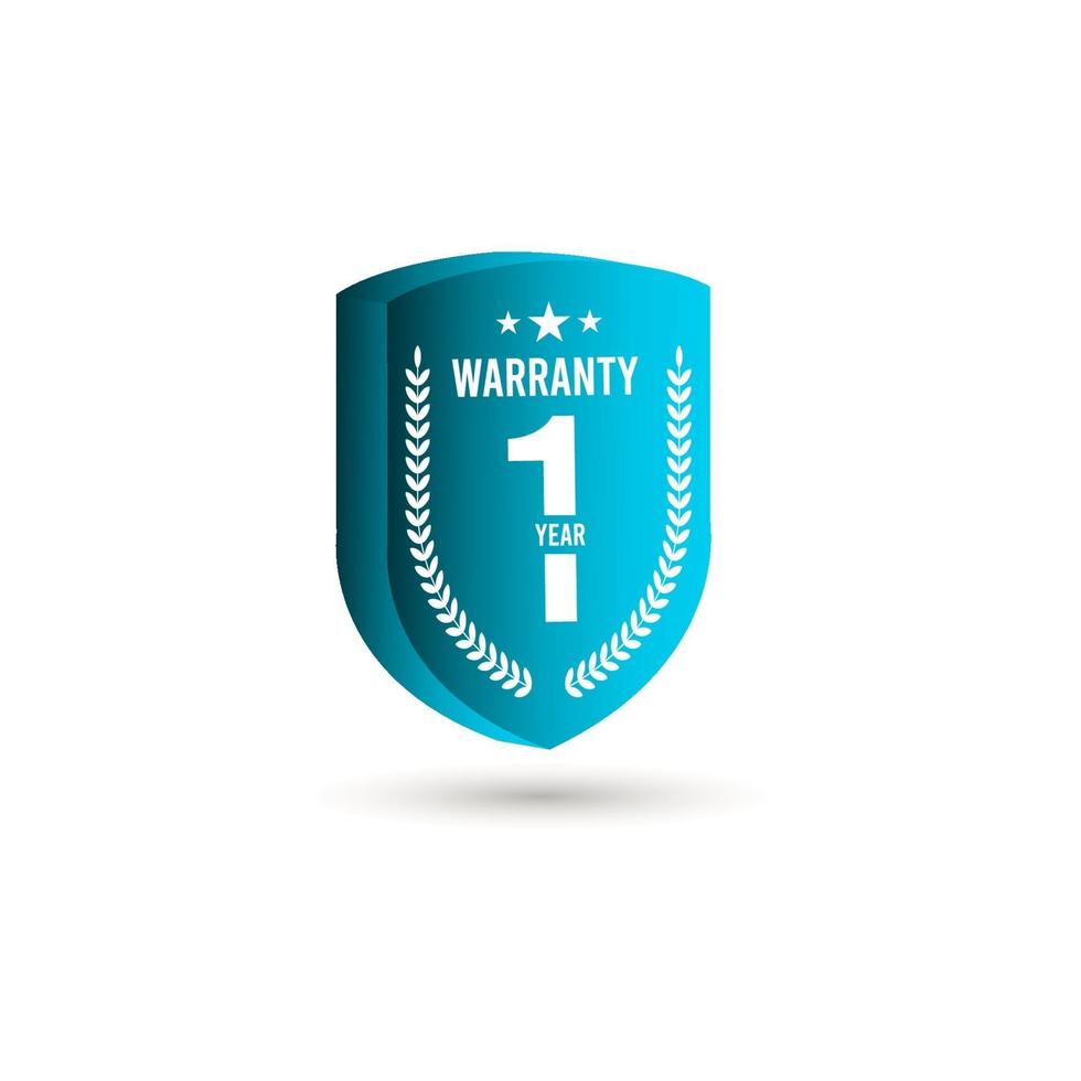 1 jaar garantie 3 d vector label logo sjabloon ontwerp illustratie