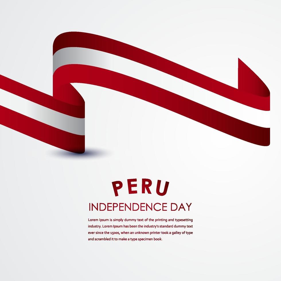 gelukkige peru onafhankelijkheidsdag vieringen vector sjabloonontwerp illustratie