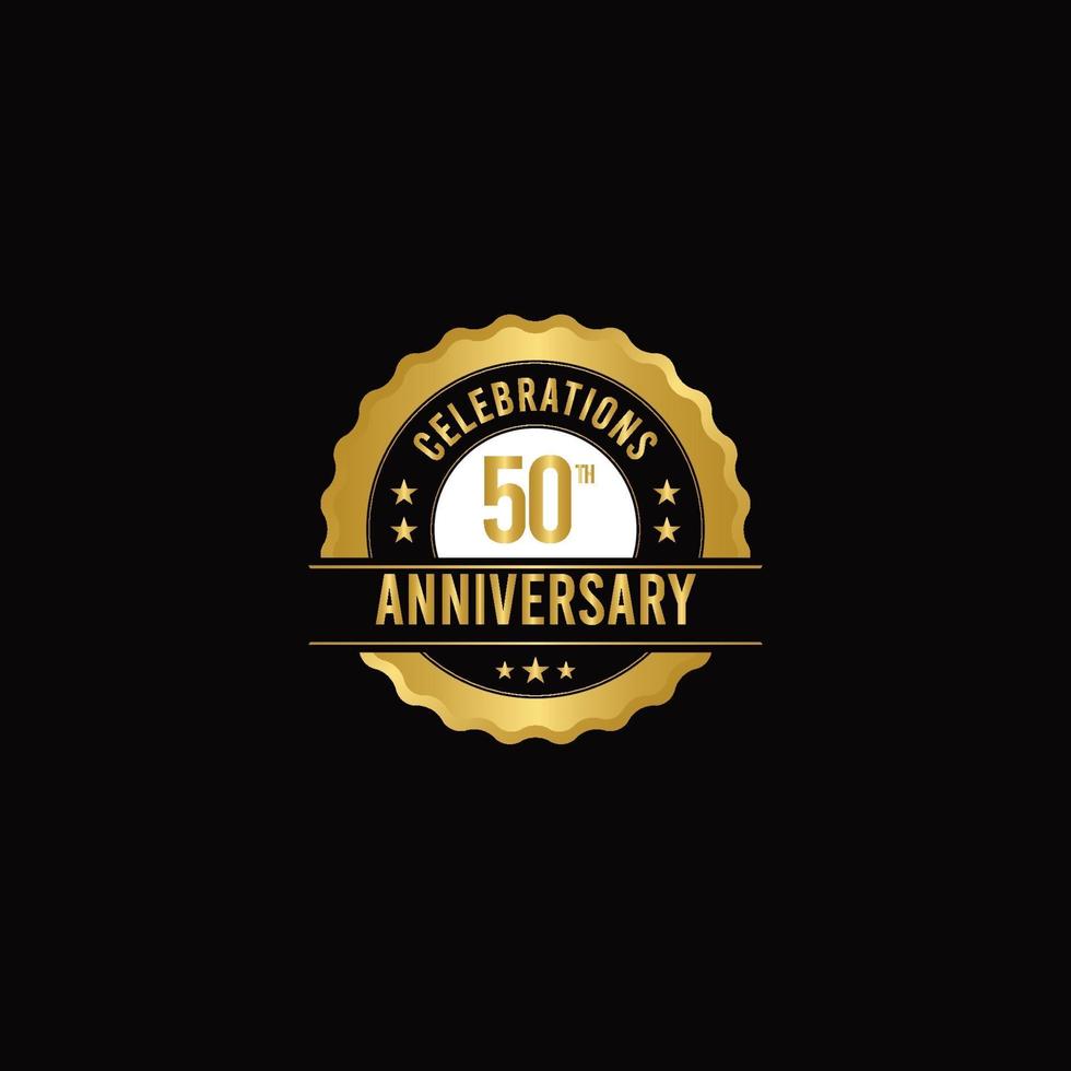 50ste verjaardag vieringen gouden vector sjabloon ontwerp illustratie