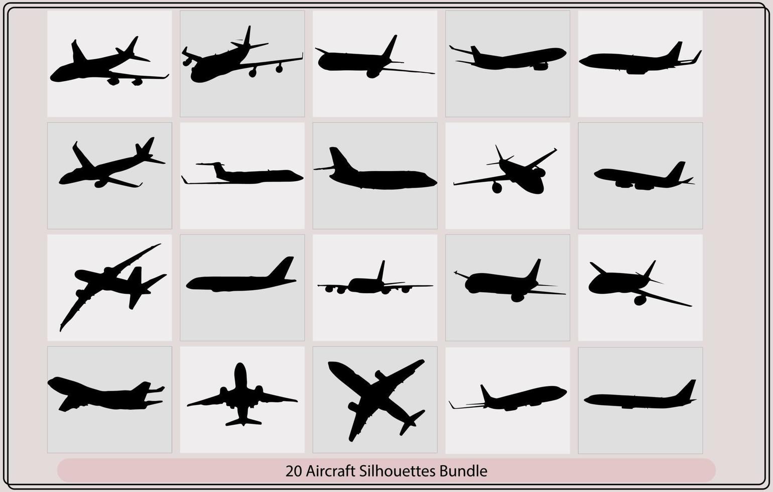 silhouet van vliegtuig schaduw, militair vliegtuigen icoon set, vechter Jet vliegtuig silhouet vector