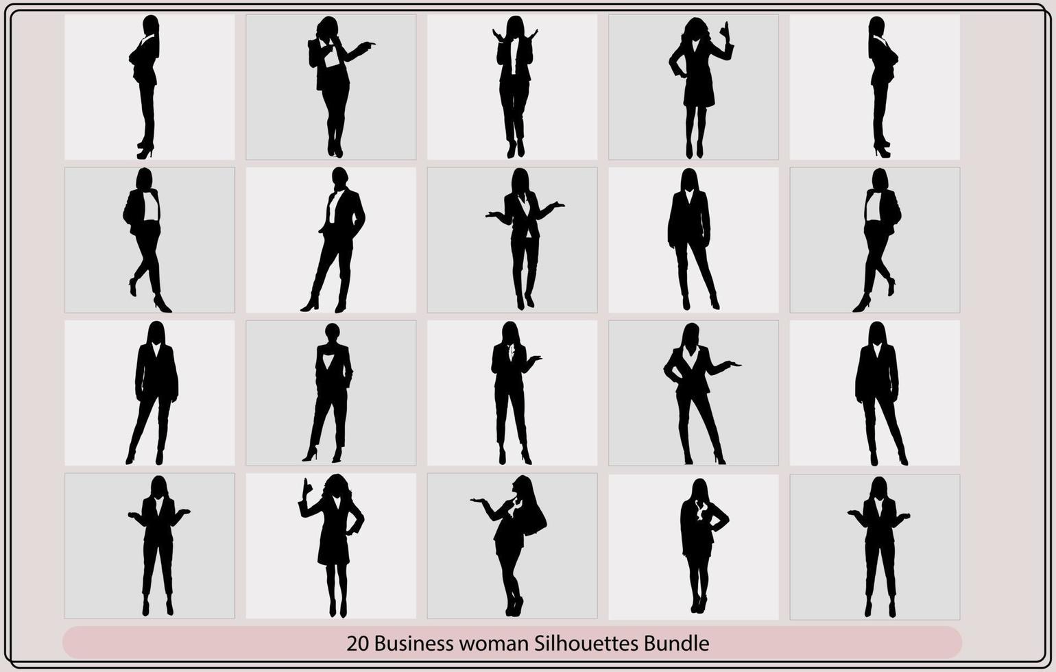 onderneemsters silhouetten, zaken mensen silhouetten, zakenvrouwen poseren silhouetten, vector