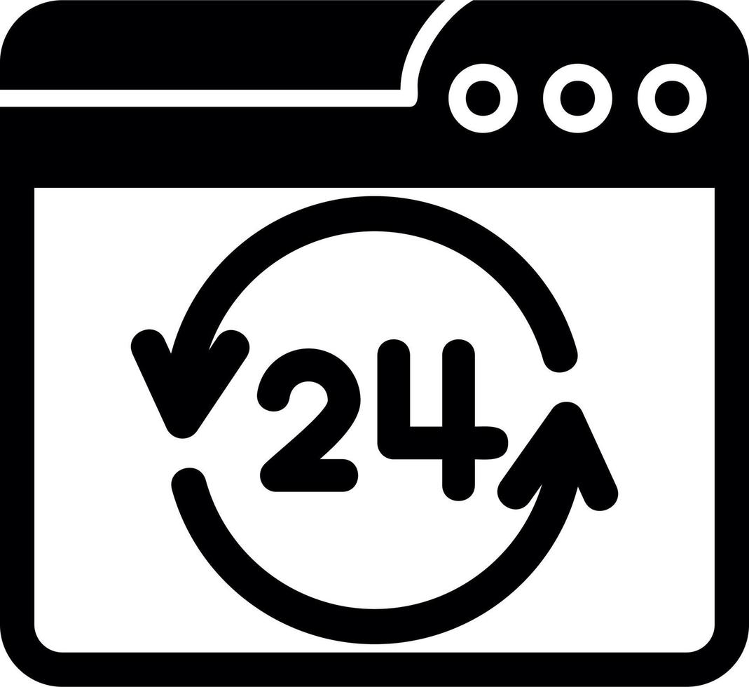 24 uur vectorpictogram vector