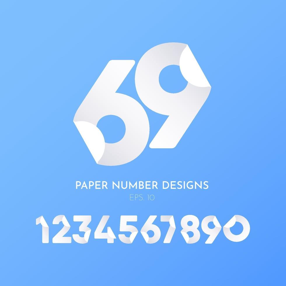 69 papieren nummer label label vector sjabloon ontwerp illustratie
