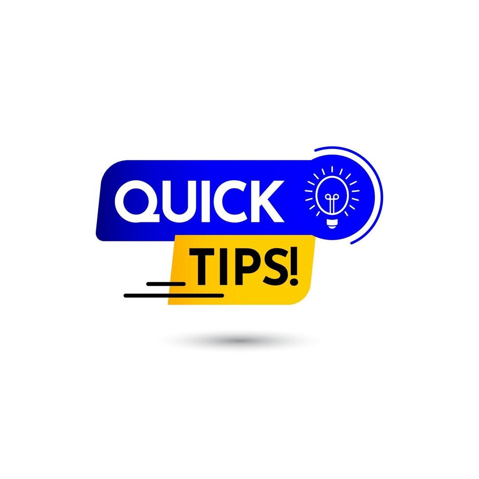 snelle tips tekstlabel vector sjabloonontwerp illustratie