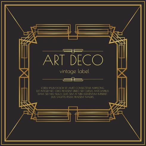 Gouden Art Deco Vector Label