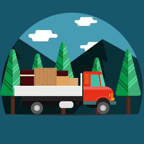 Bewegende Truck Illustratie Vector