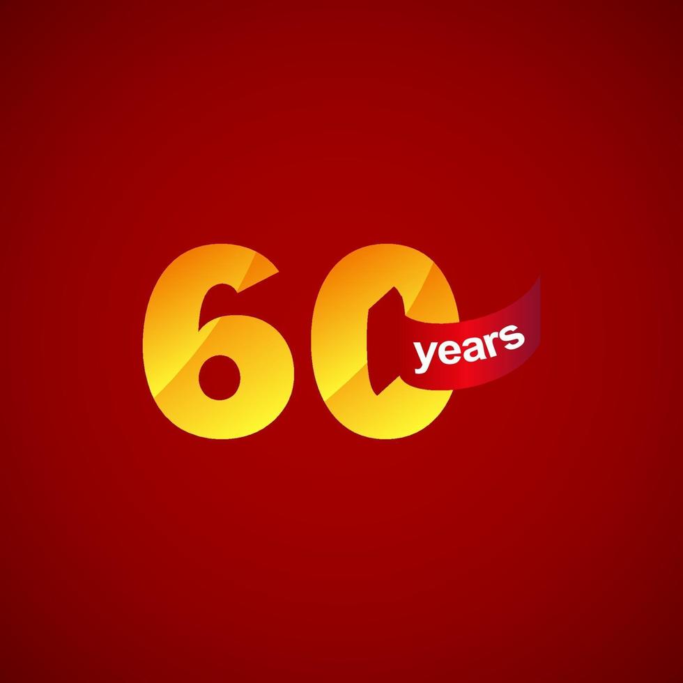 60 jaar verjaardag viering logo vector sjabloon ontwerp illustratie