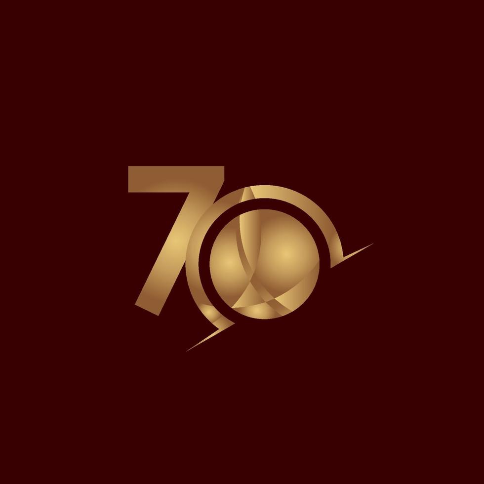 70 jaar Jubileumfeest elegante nummer gouden vector sjabloon ontwerp illustratie