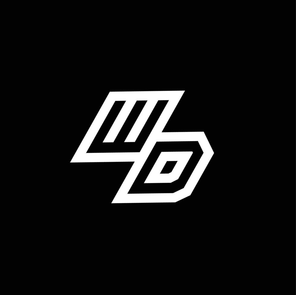 wd logo monogram met omhoog naar naar beneden stijl negatief ruimte ontwerp sjabloon vector