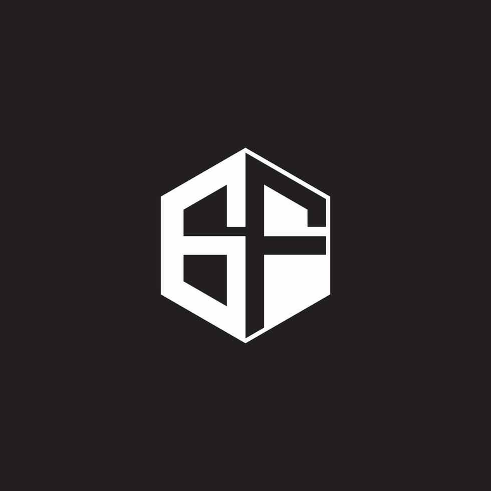 vriendin logo monogram zeshoek met zwart achtergrond negatief ruimte stijl vector