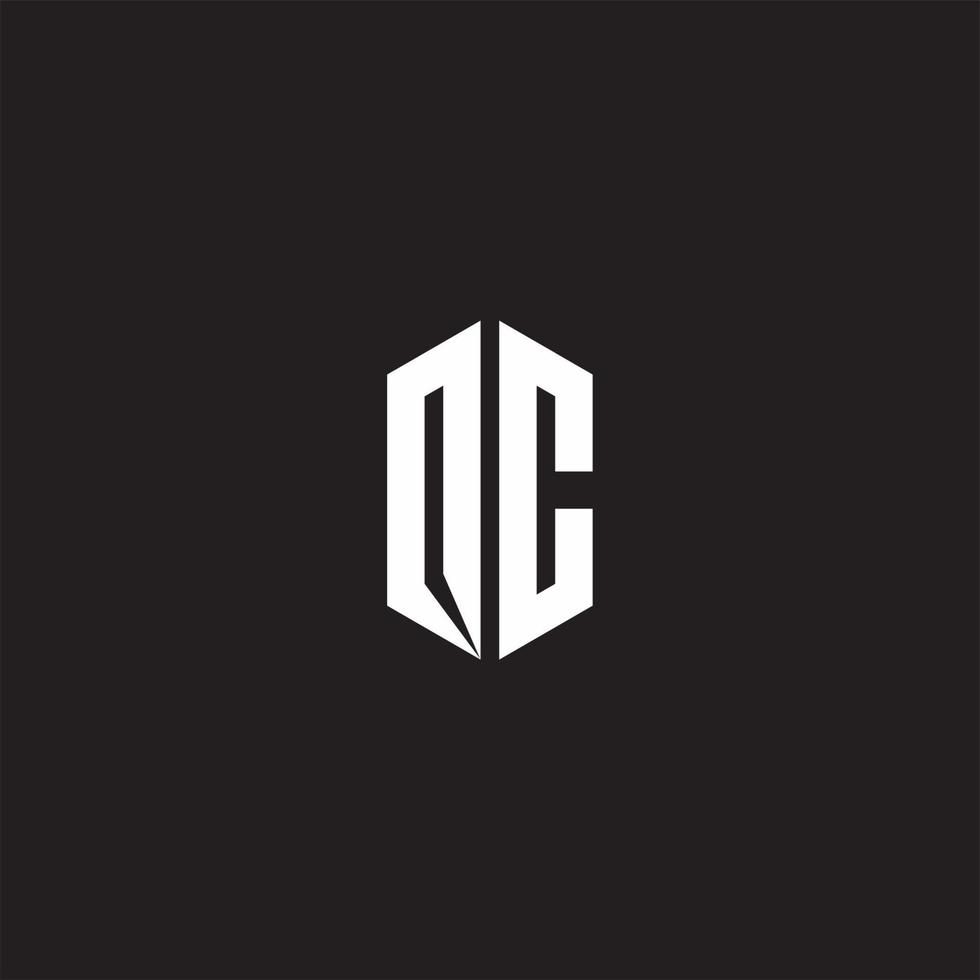 oc logo monogram met zeshoek vorm stijl ontwerp sjabloon vector