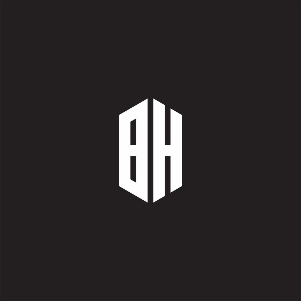 bh logo monogram met zeshoek vorm stijl ontwerp sjabloon vector