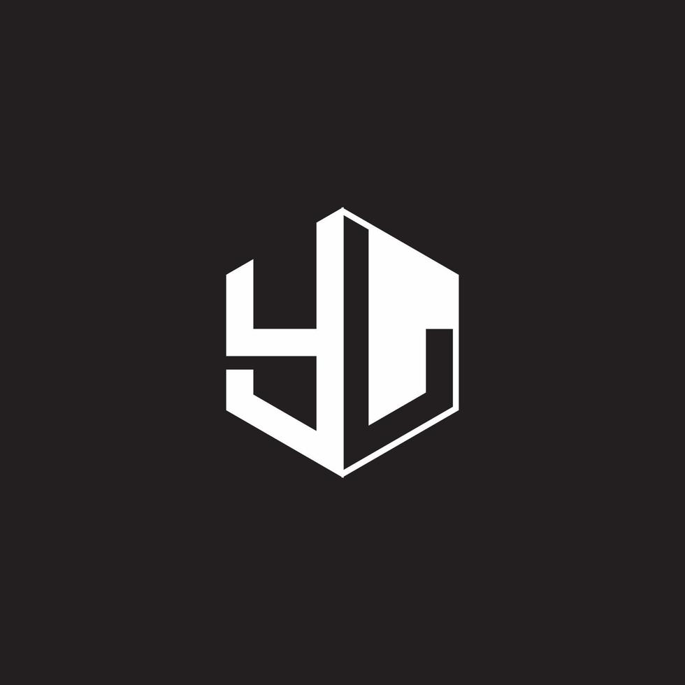 yl logo monogram zeshoek met zwart achtergrond negatief ruimte stijl vector