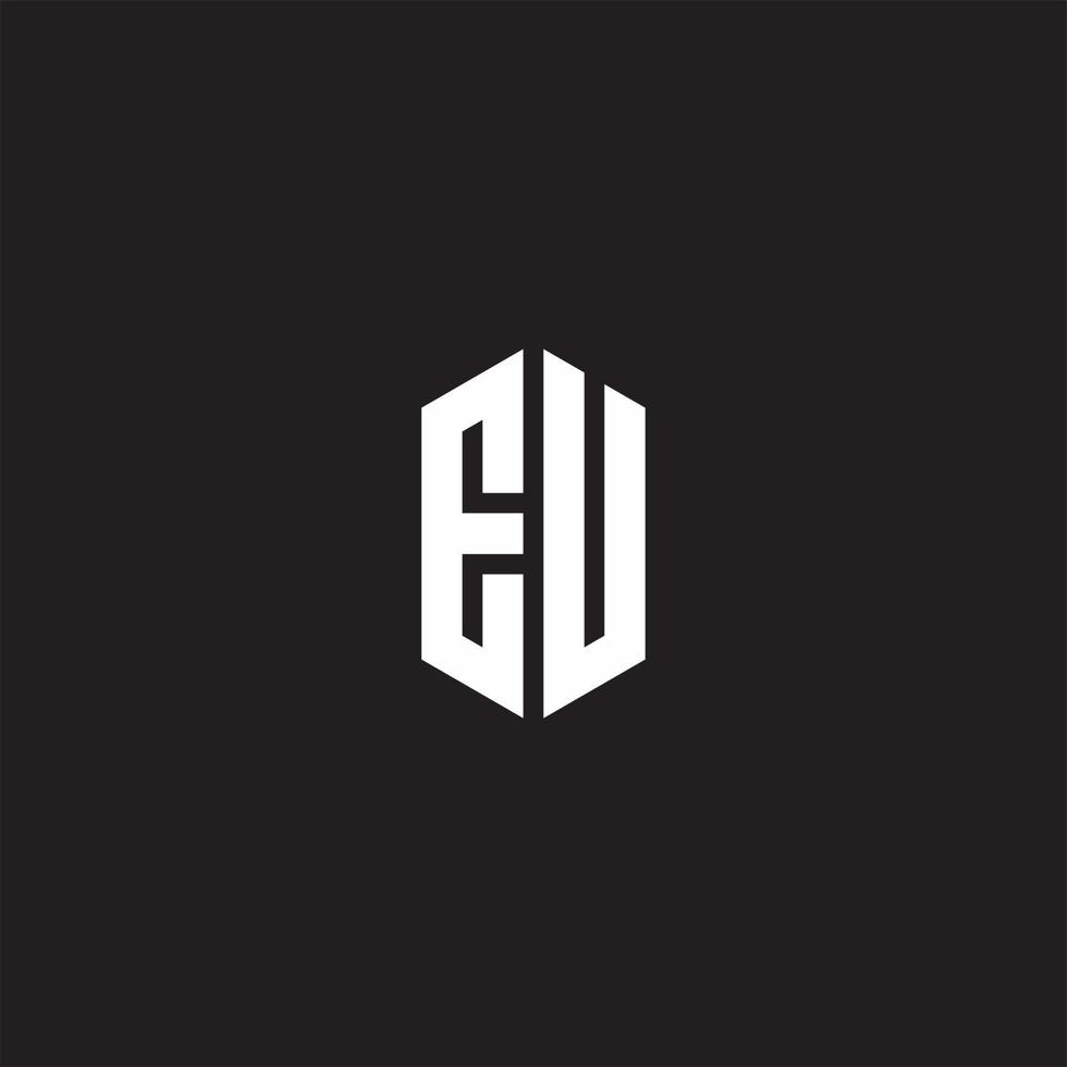 EU logo monogram met zeshoek vorm stijl ontwerp sjabloon vector