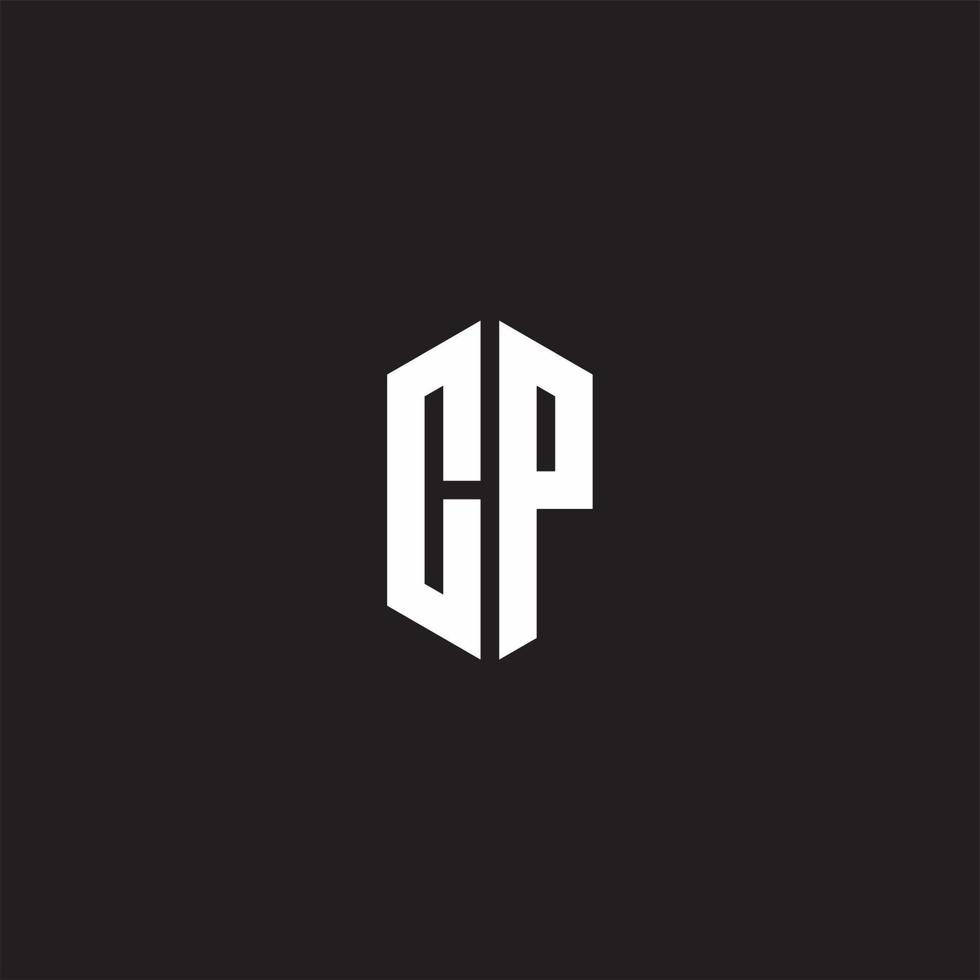 cp logo monogram met zeshoek vorm stijl ontwerp sjabloon vector