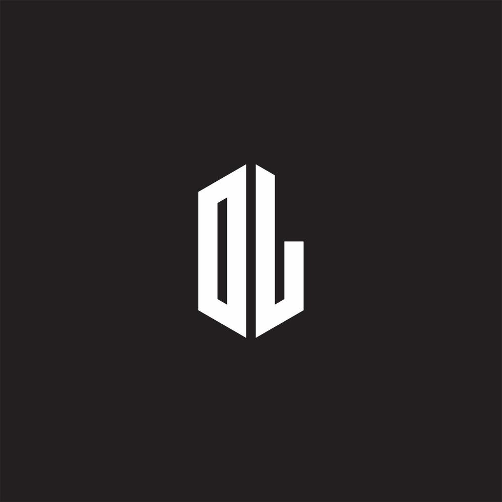 dl logo monogram met zeshoek vorm stijl ontwerp sjabloon vector