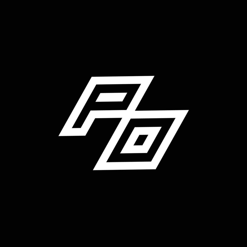 po logo monogram met omhoog naar naar beneden stijl negatief ruimte ontwerp sjabloon vector