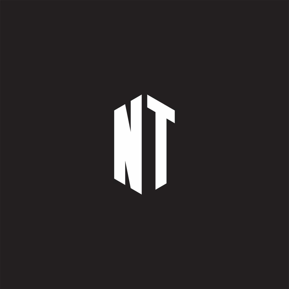 nt logo monogram met zeshoek vorm stijl ontwerp sjabloon vector