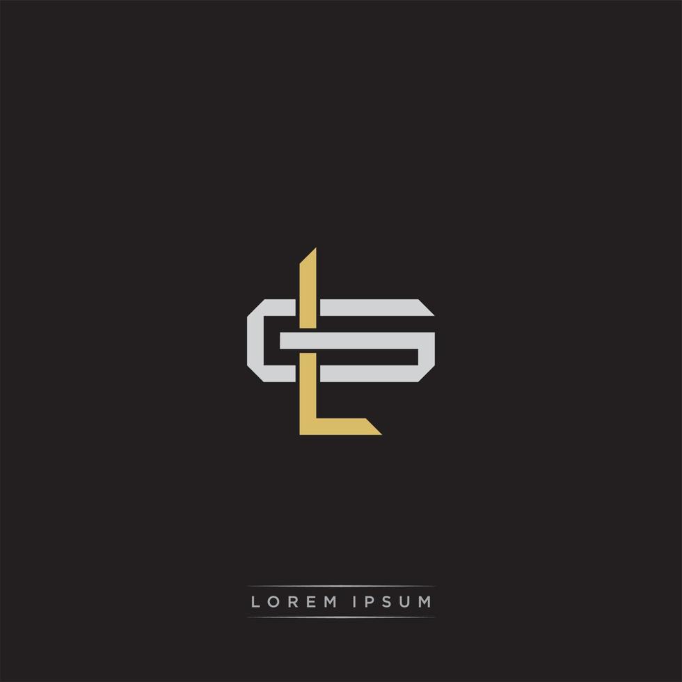 lg eerste brief overlappende in elkaar grijpen logo monogram lijn kunst stijl vector