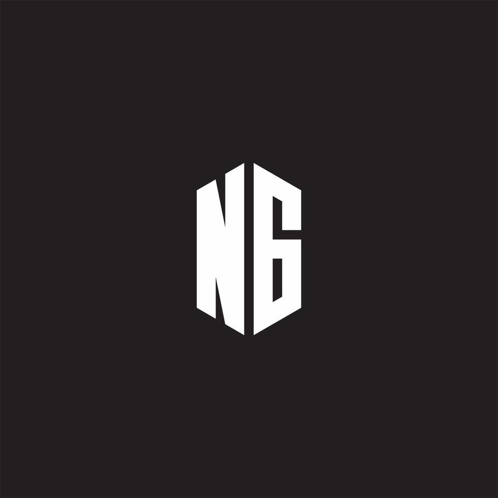 ng logo monogram met zeshoek vorm stijl ontwerp sjabloon vector