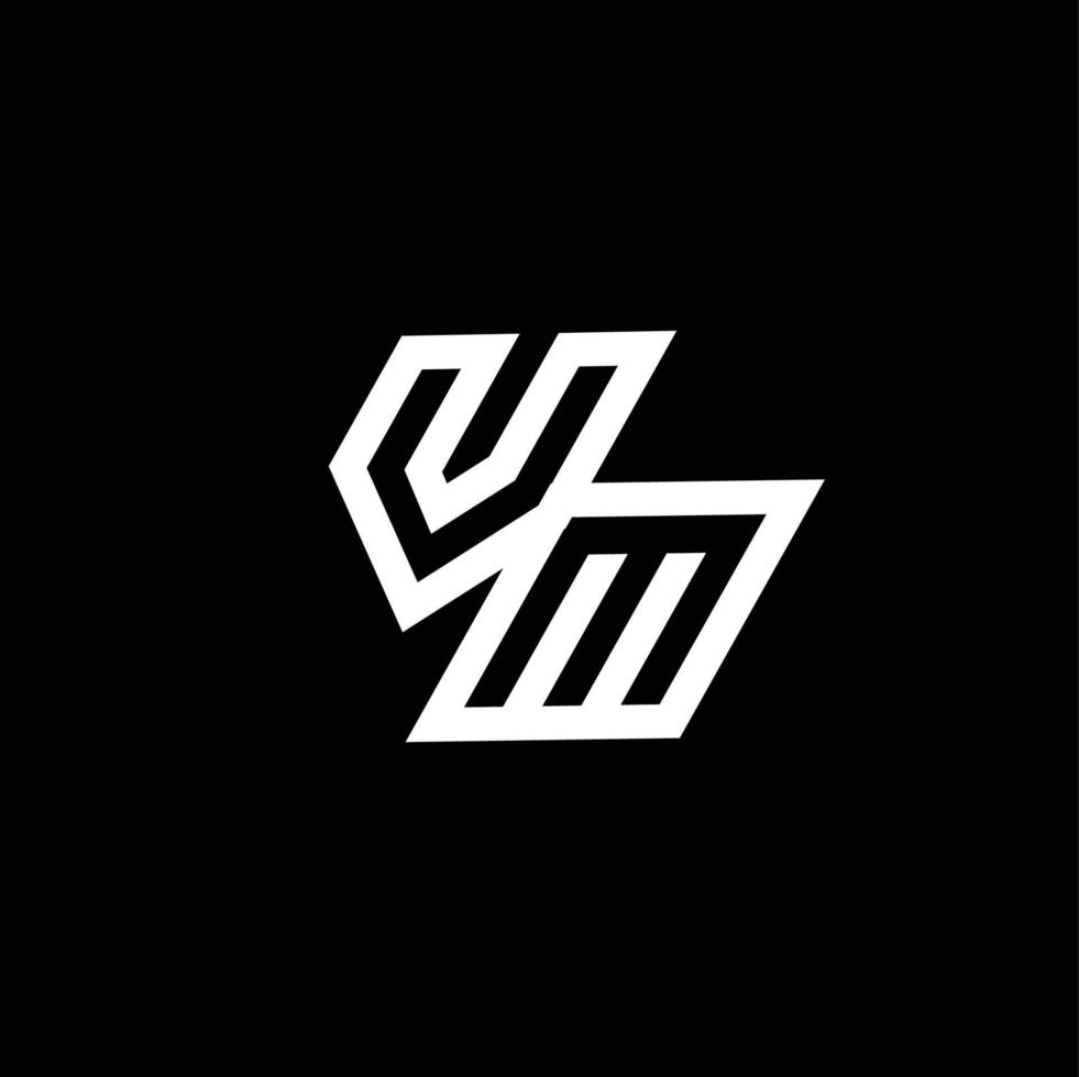 vm logo monogram met omhoog naar naar beneden stijl negatief ruimte ontwerp sjabloon vector