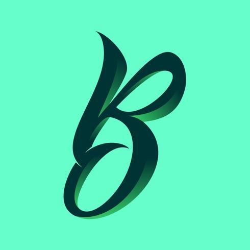 3D-Script Letter B Typografie Vector