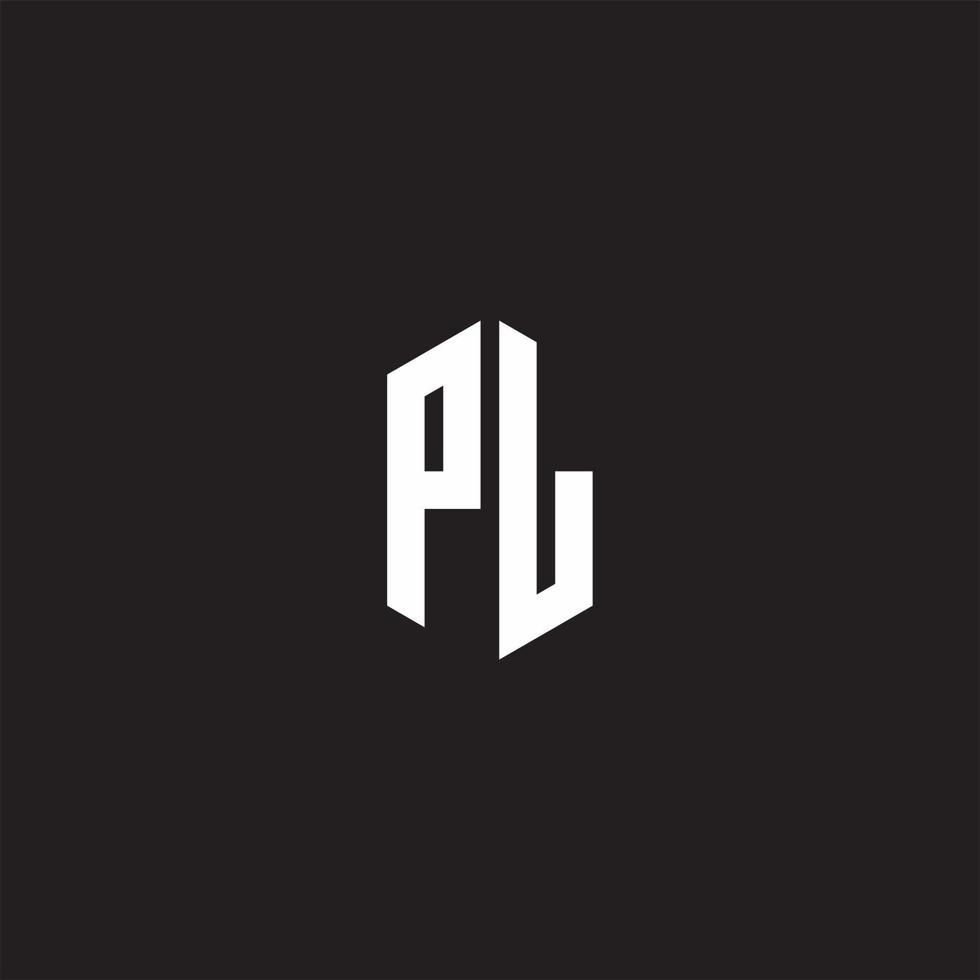 pl logo monogram met zeshoek vorm stijl ontwerp sjabloon vector