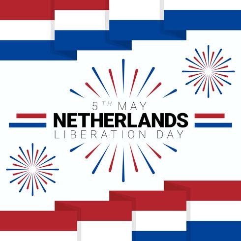Platte patriottische poster voor de dag van de onafhankelijkheid van Nederland vector