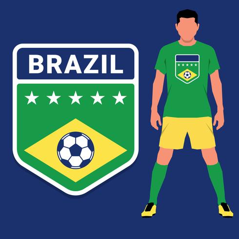 Braziliaanse voetbal kampioenschap embleem ontwerpsjabloon set vector