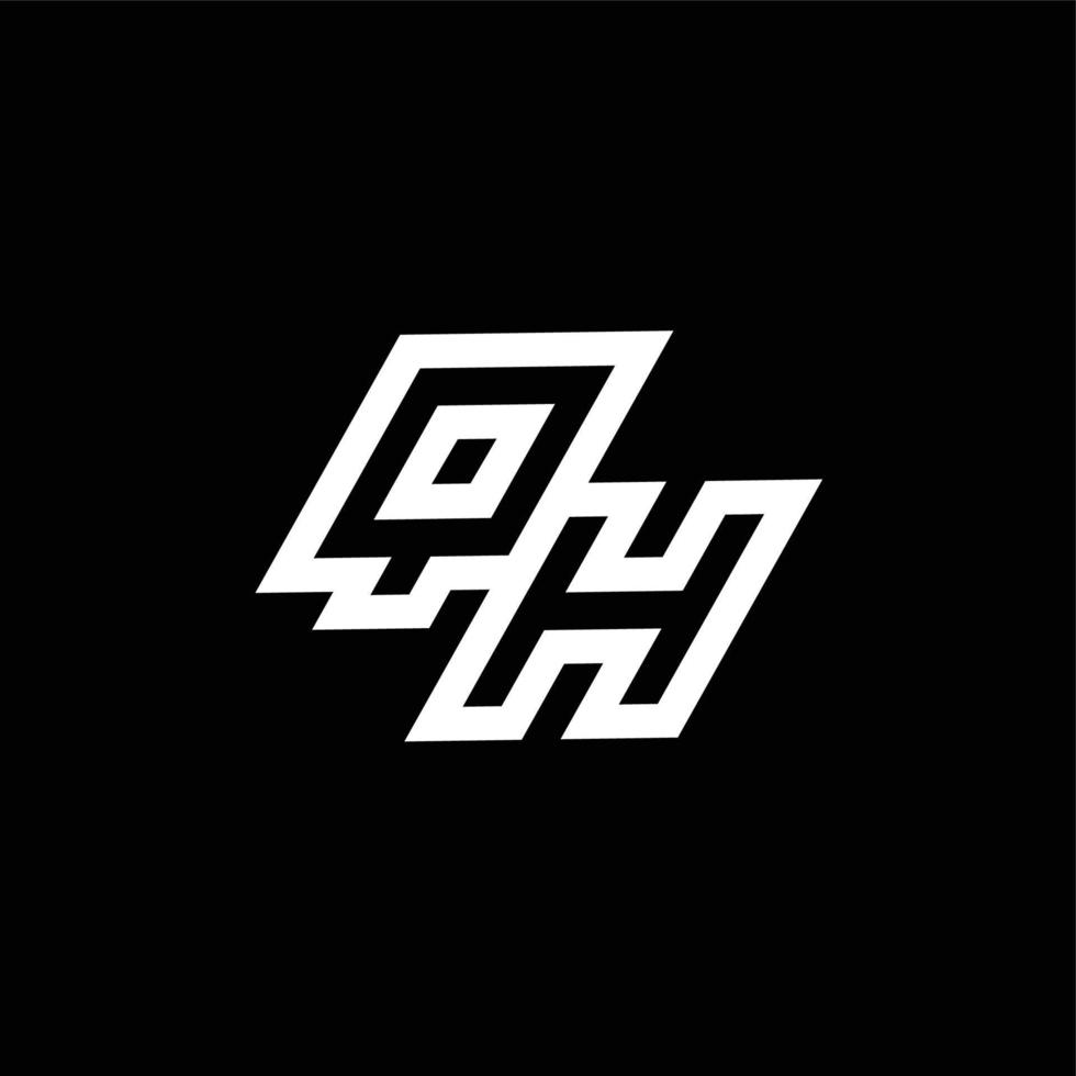 qh logo monogram met omhoog naar naar beneden stijl negatief ruimte ontwerp sjabloon vector