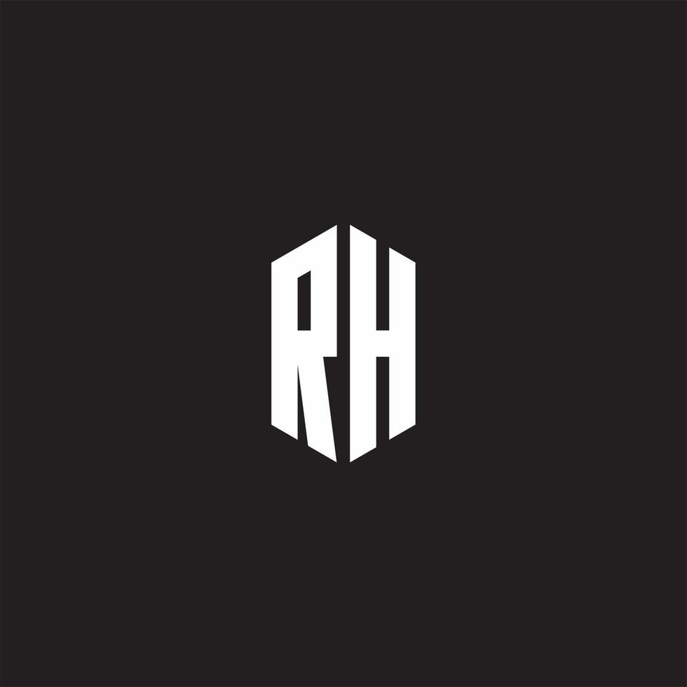 rh logo monogram met zeshoek vorm stijl ontwerp sjabloon vector
