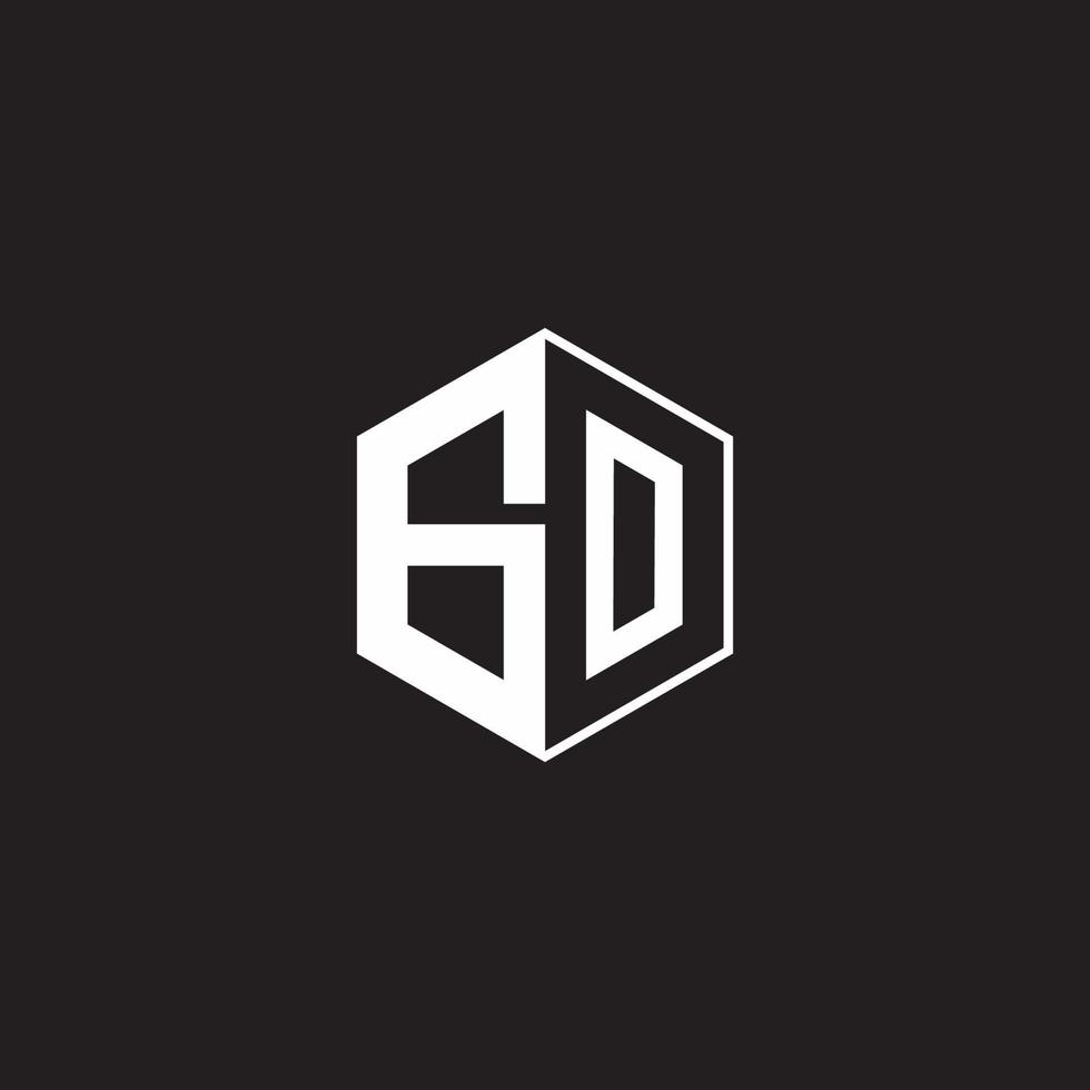 Gaan logo monogram zeshoek met zwart achtergrond negatief ruimte stijl vector