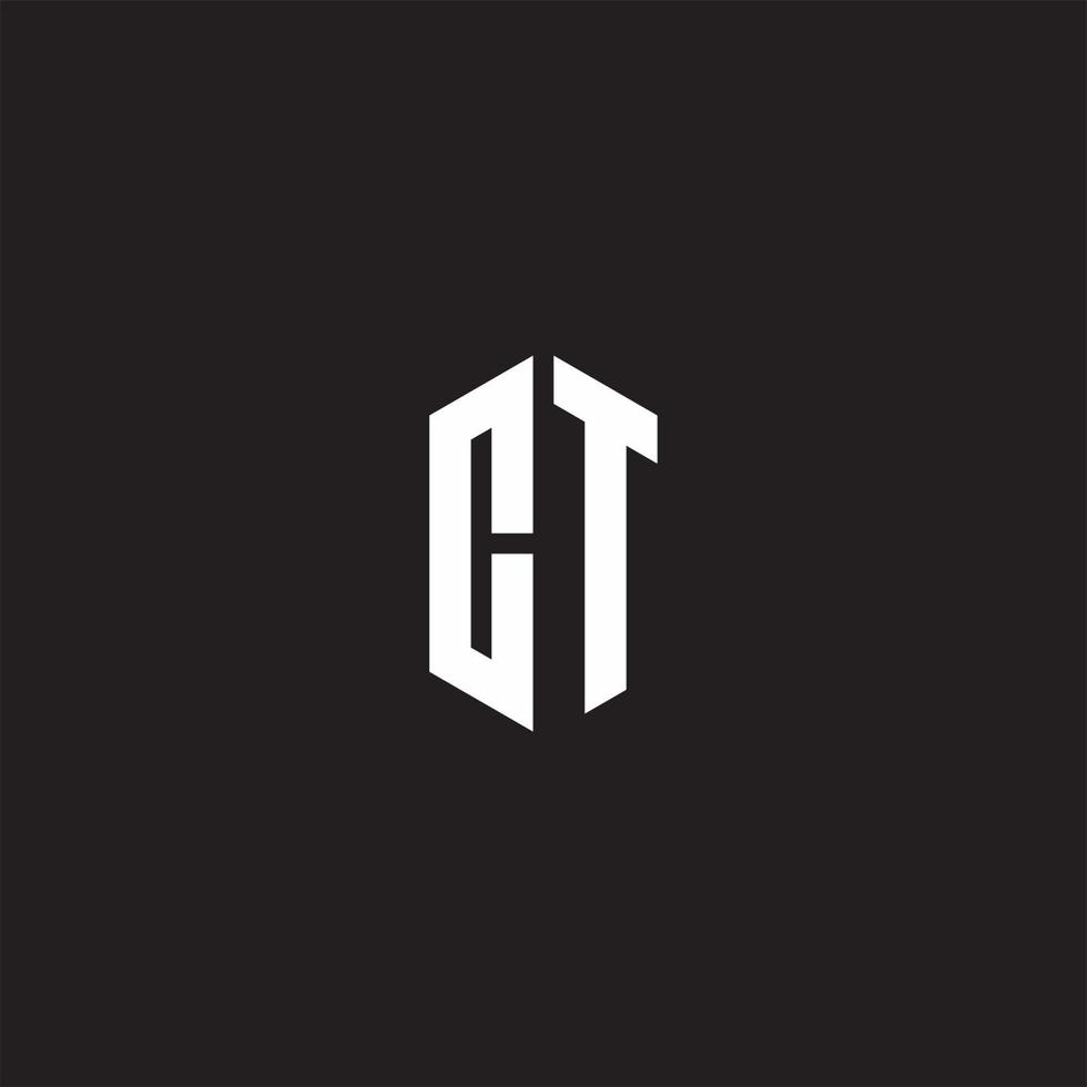 ct logo monogram met zeshoek vorm stijl ontwerp sjabloon vector