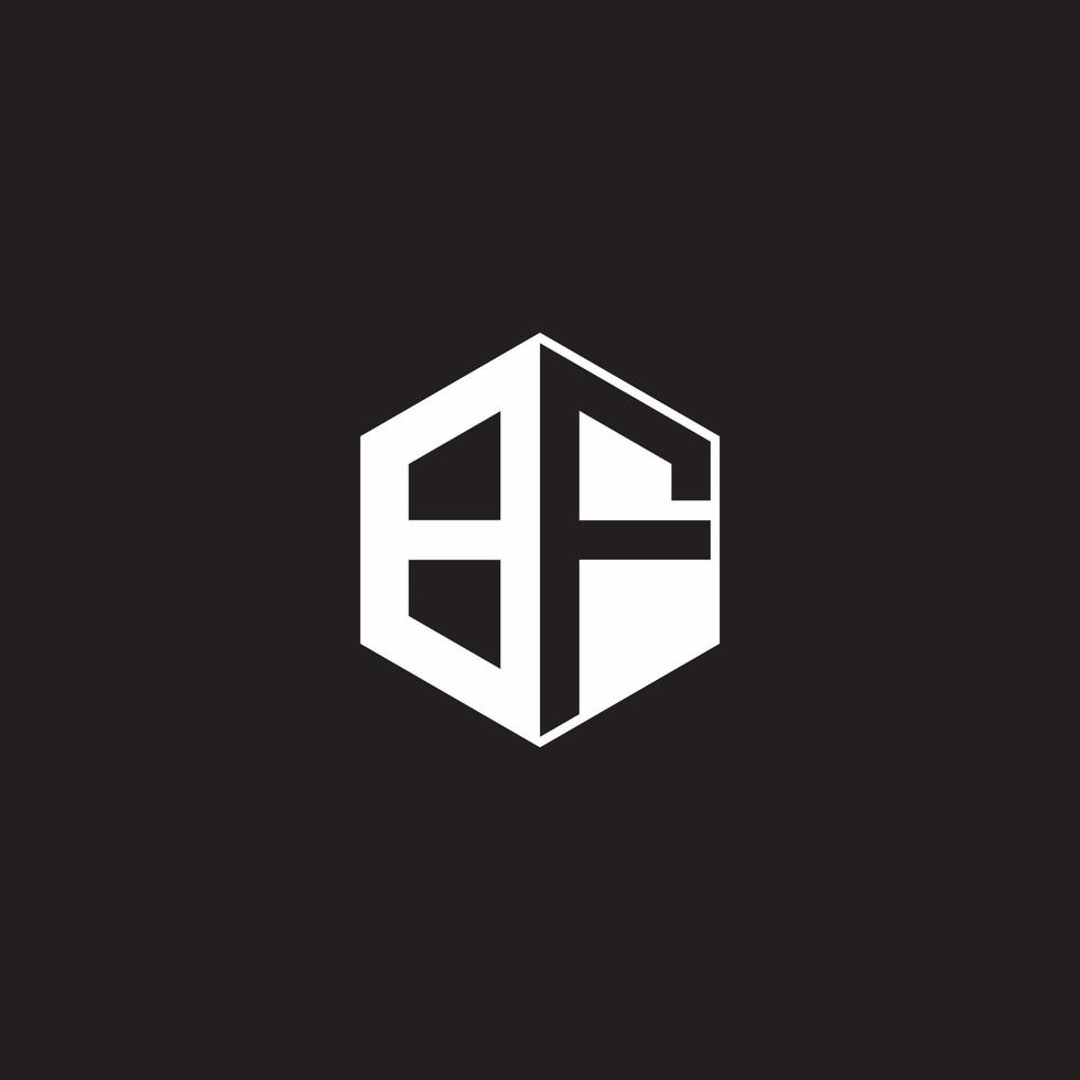 bf logo monogram zeshoek met zwart achtergrond negatief ruimte stijl vector