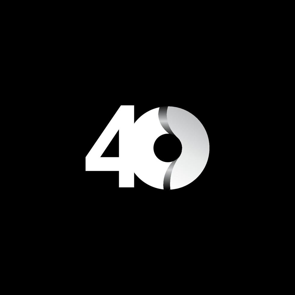 40 jaar verjaardag viering witte cirkel vector sjabloon ontwerp illustratie