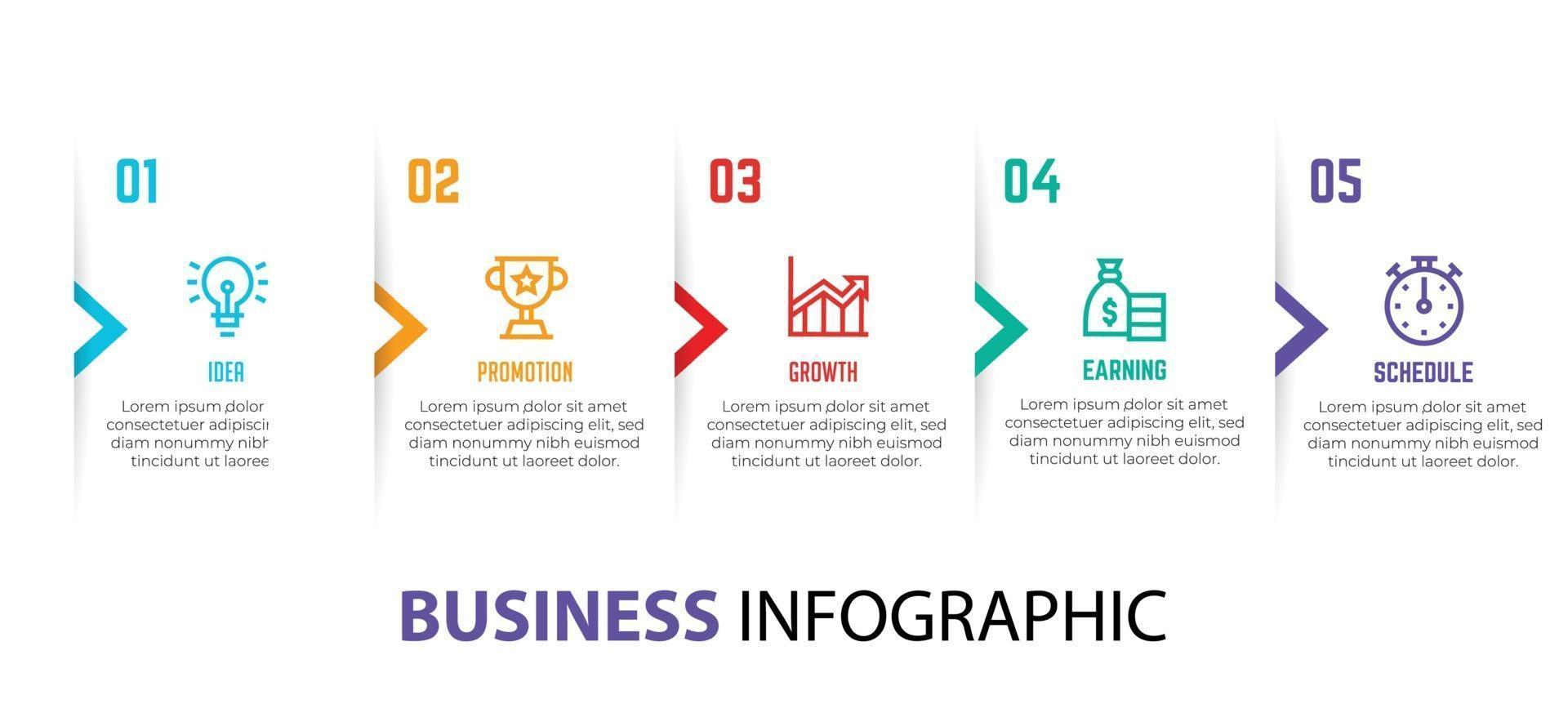 zakelijke infographic element sjabloon, stap processjabloon vector