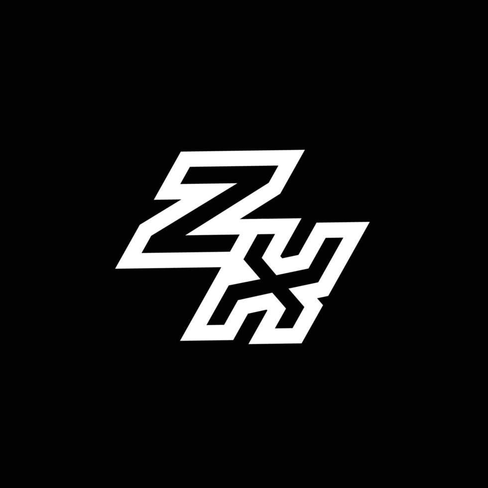 zx logo monogram met omhoog naar naar beneden stijl negatief ruimte ontwerp sjabloon vector