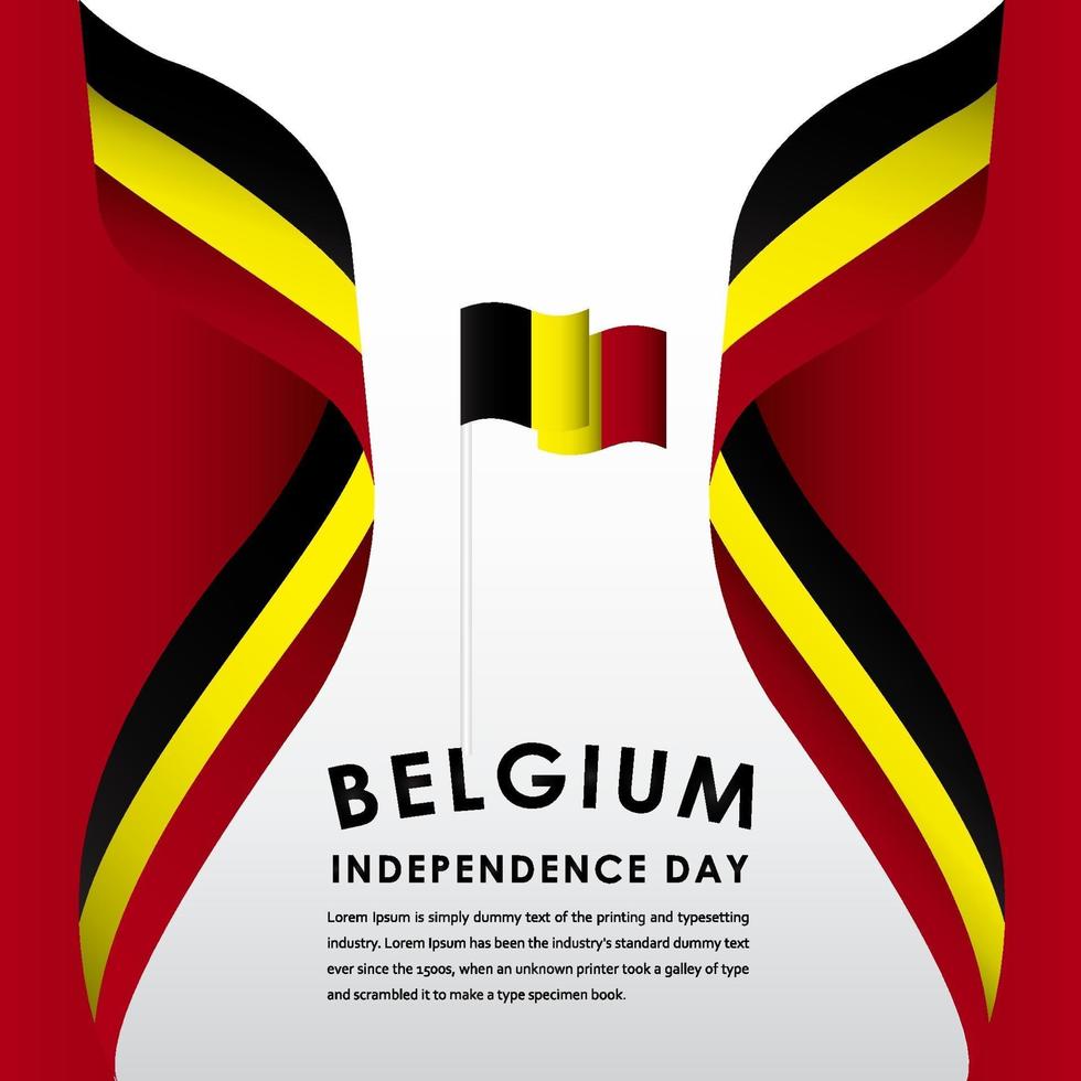 gelukkige België onafhankelijkheidsdag vieringen vector sjabloonontwerp illustratie