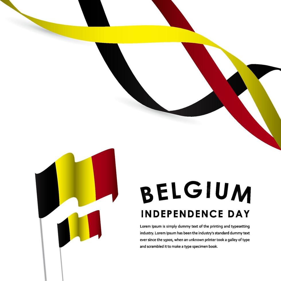 gelukkige België onafhankelijkheidsdag vieringen vector sjabloonontwerp illustratie